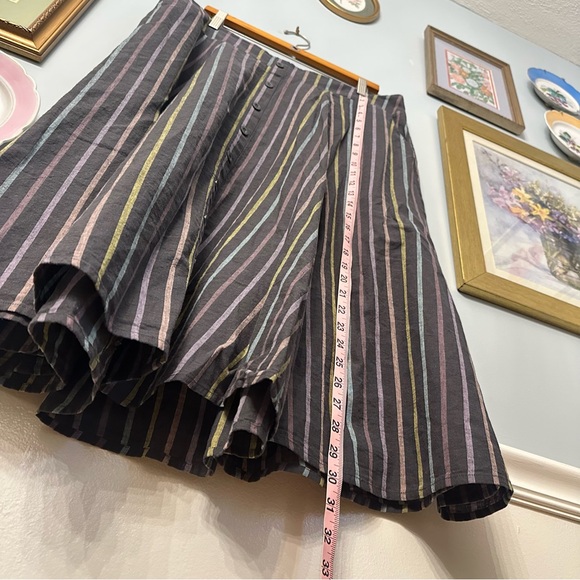 Torrid Striped Midi Skirt Size 1X A-Line Retro 50s Button Down Full Pinup Circle - Picture 3 of 10
